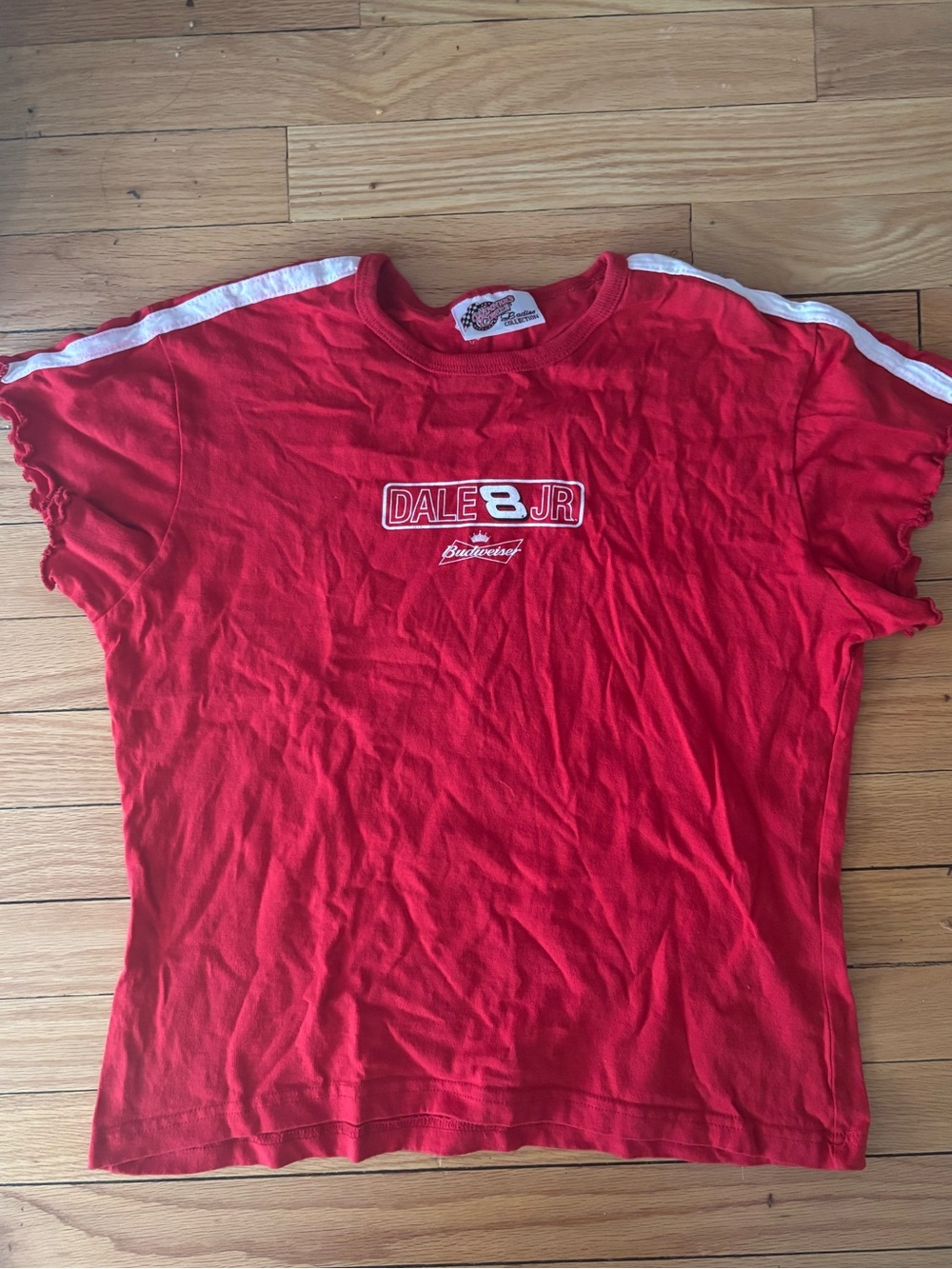 dale jr budweiser lettuce trim crop top